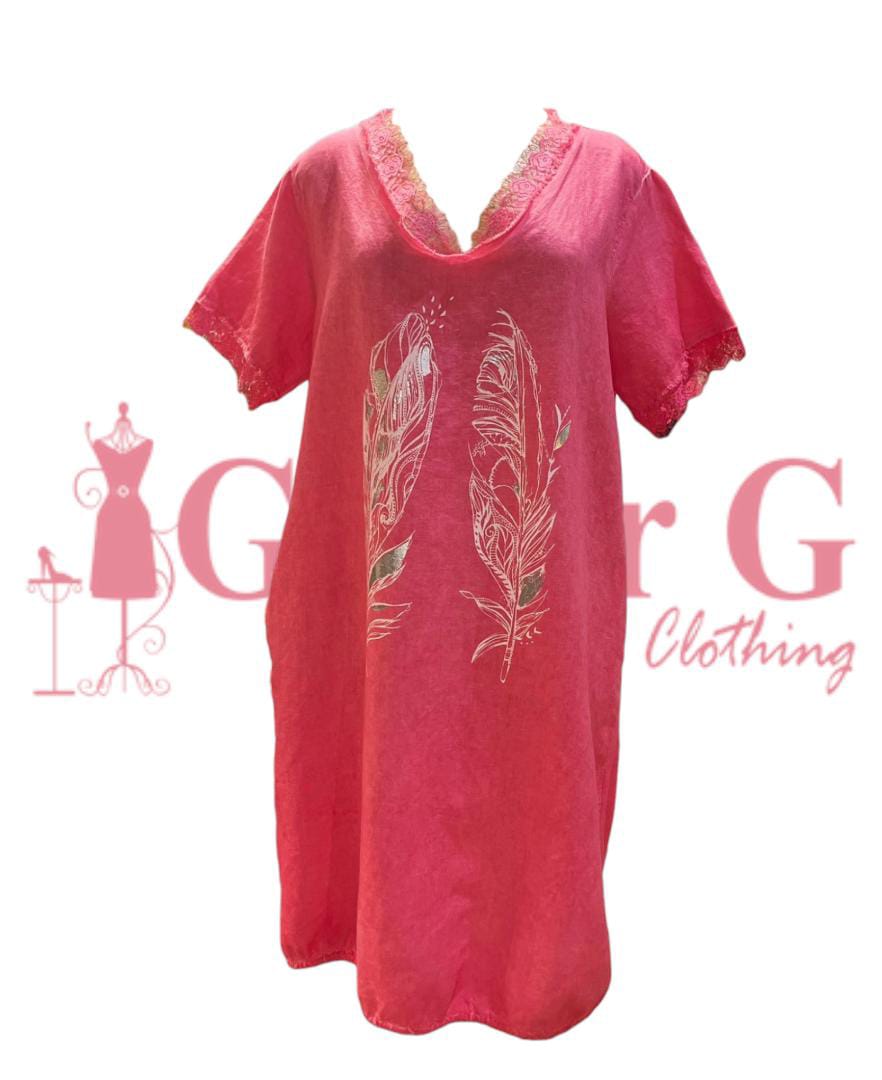FEATHER PATTERN DRESS