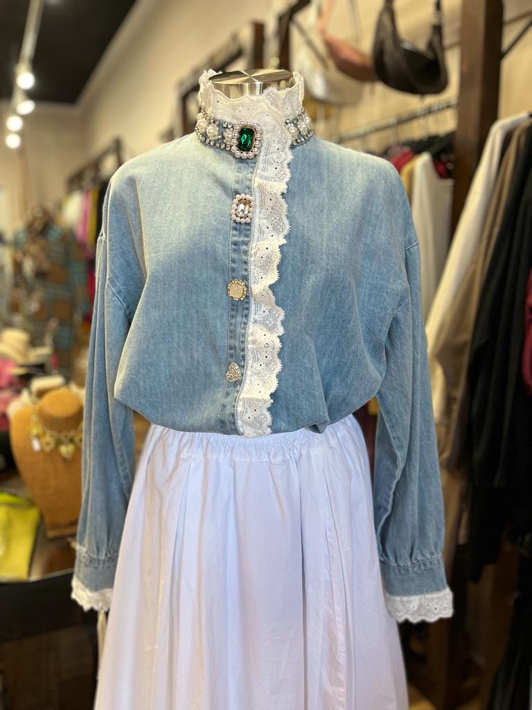 LONG SLEEVE JEAN SHIRT