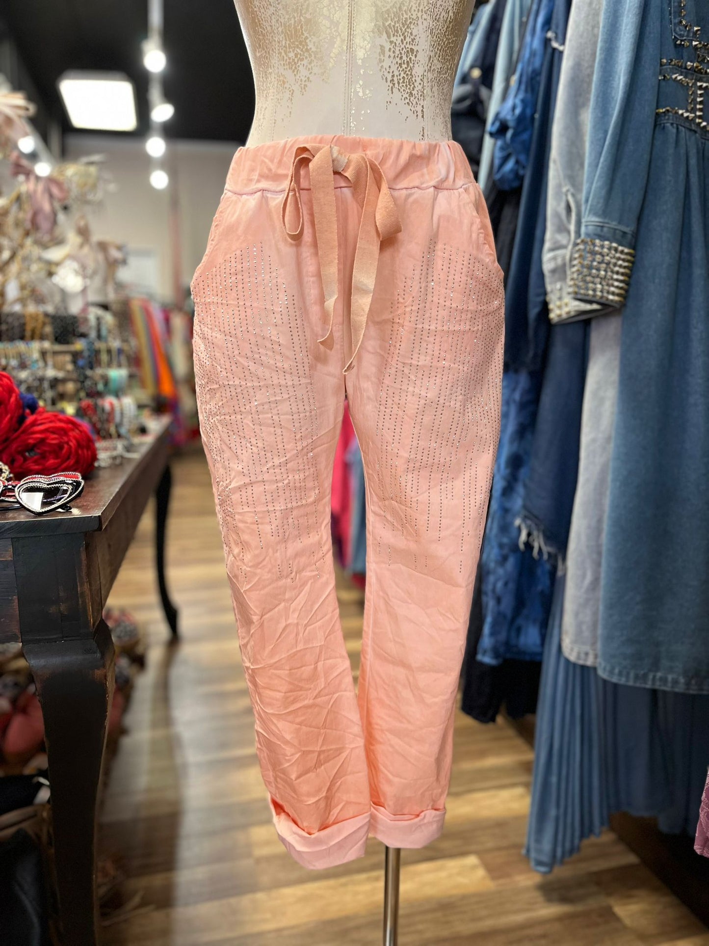 SEQUIN PANTS WITH POCKETS