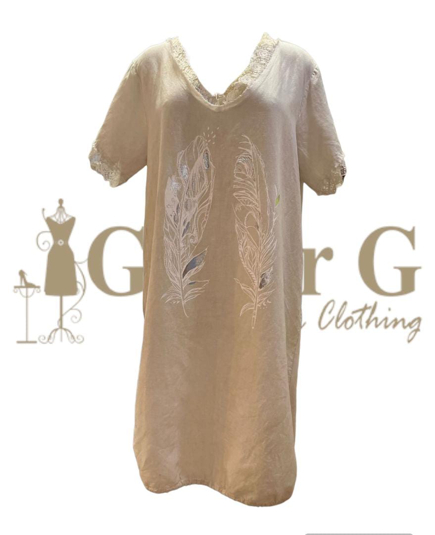 FEATHER PATTERN DRESS