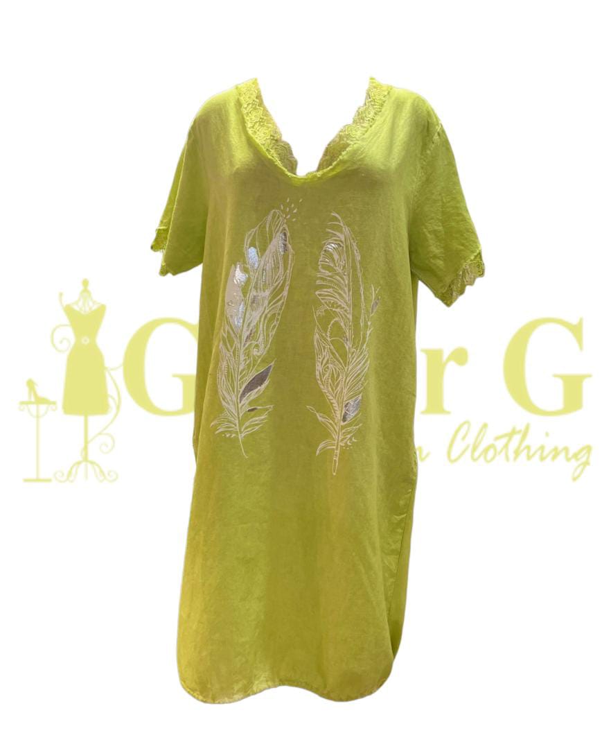 FEATHER PATTERN DRESS