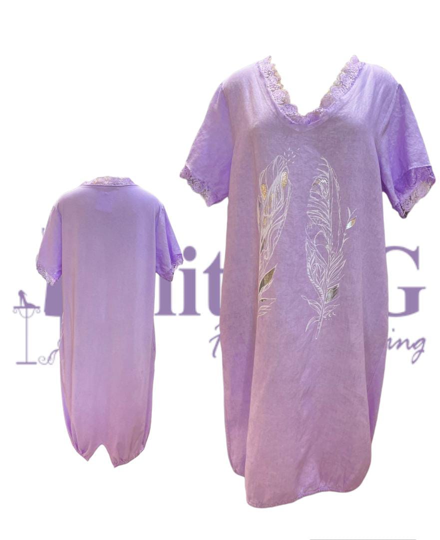 FEATHER PATTERN DRESS