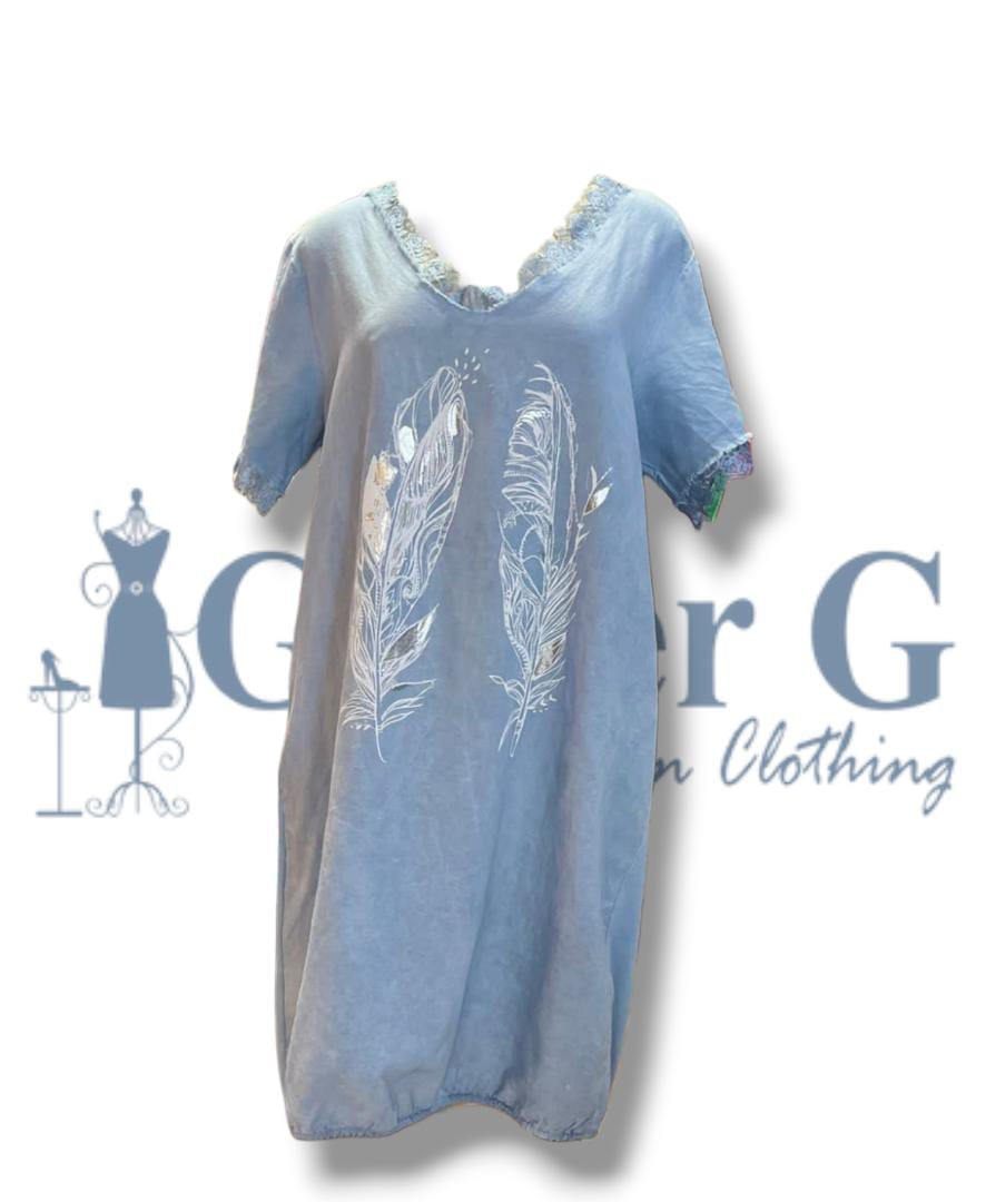 FEATHER PATTERN DRESS