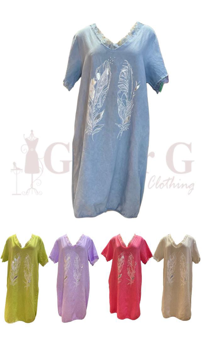 FEATHER PATTERN DRESS