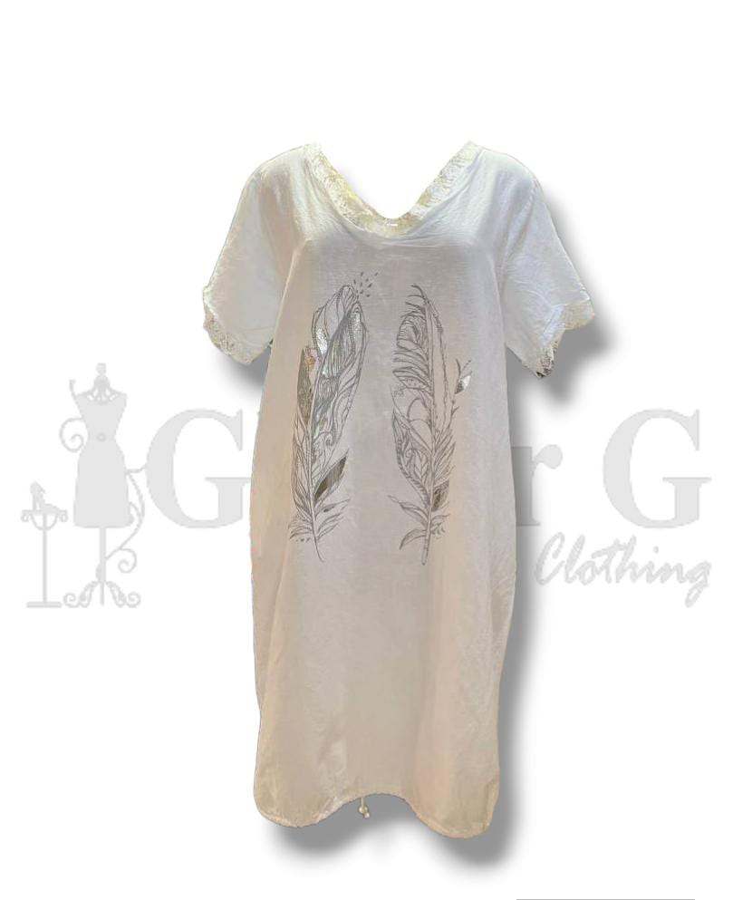 FEATHER PATTERN DRESS