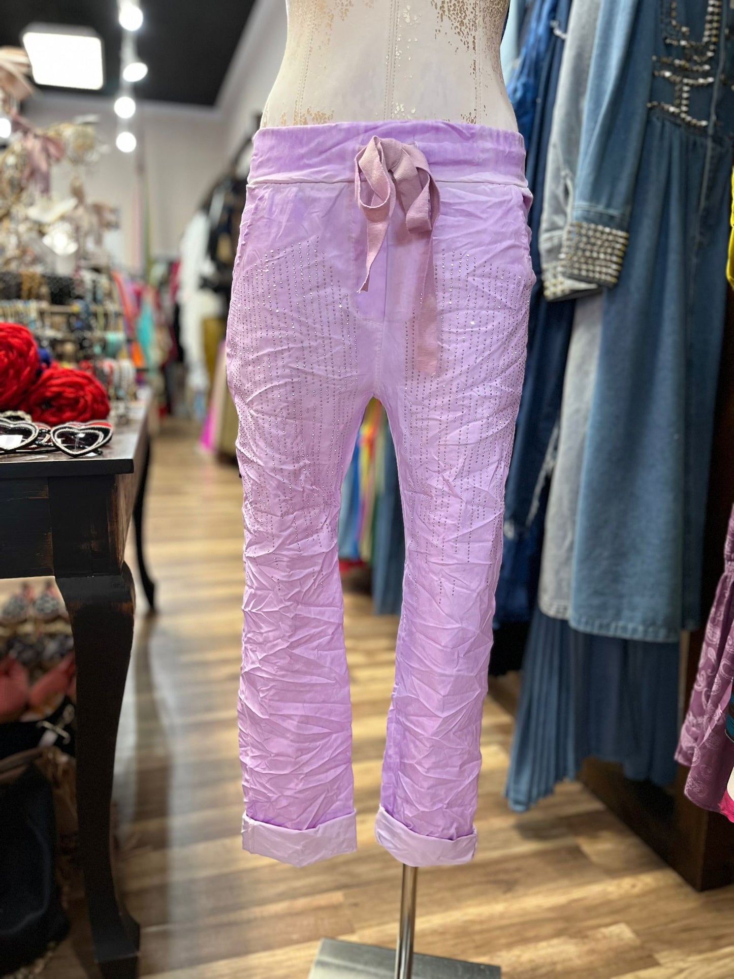 RHINESTONED PANTS