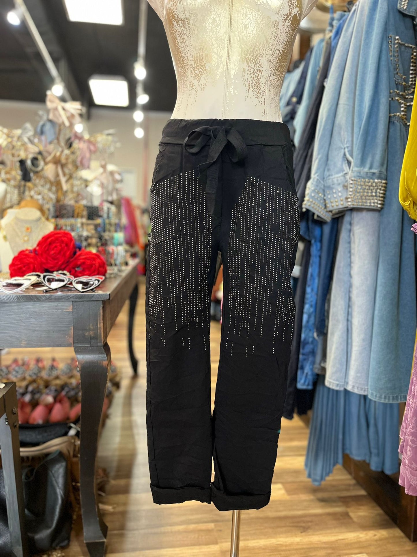 RHINESTONED PANTS