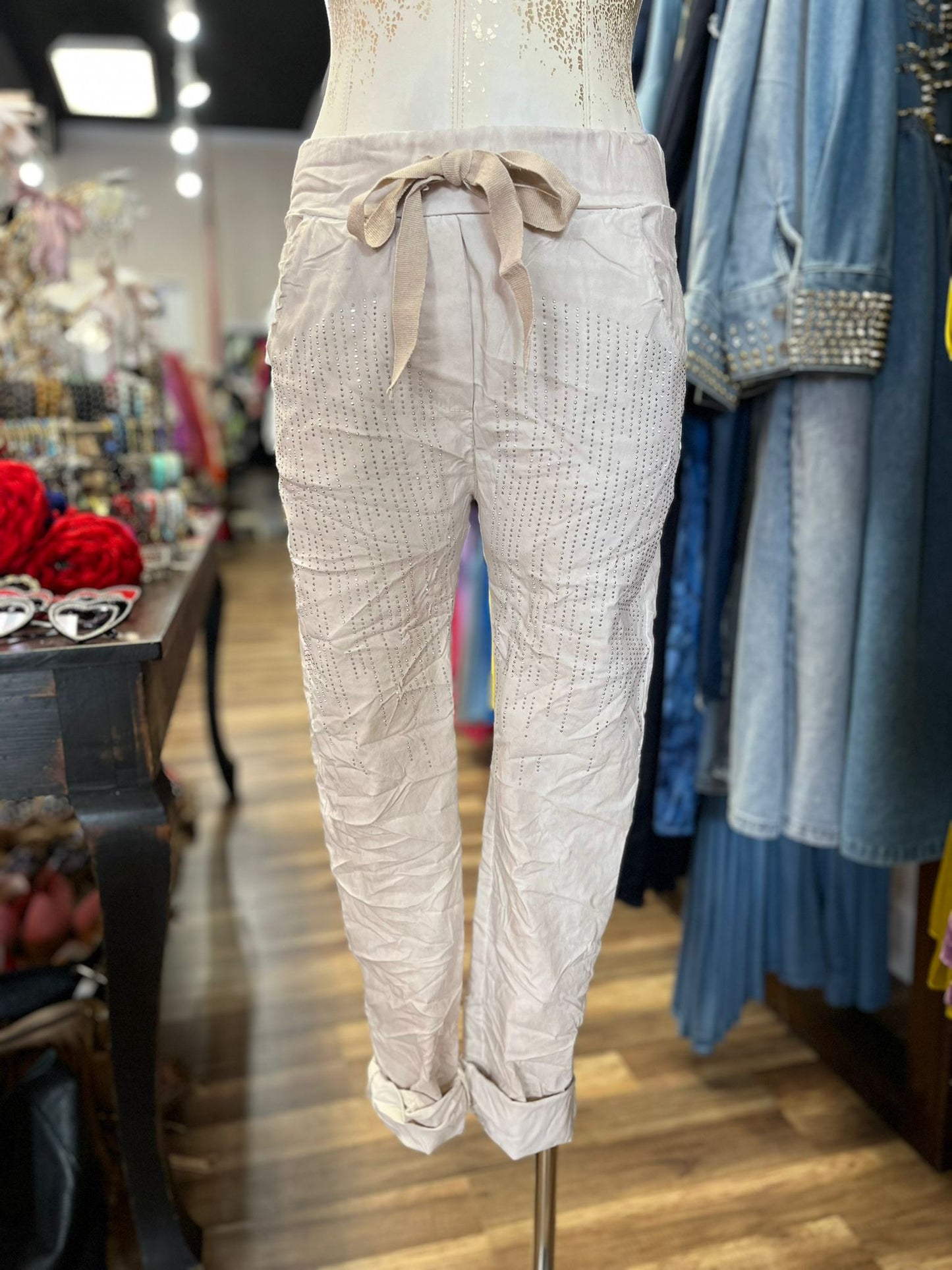 RHINESTONED PANTS
