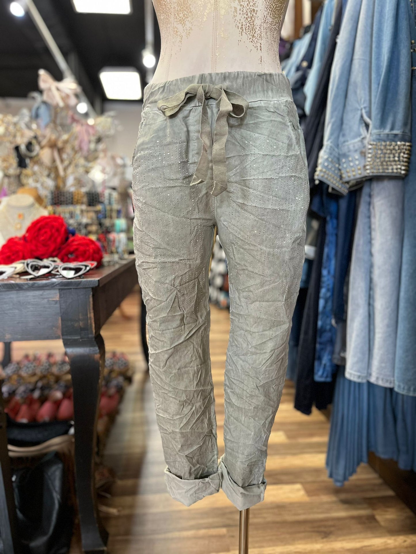 RHINESTONED PANTS