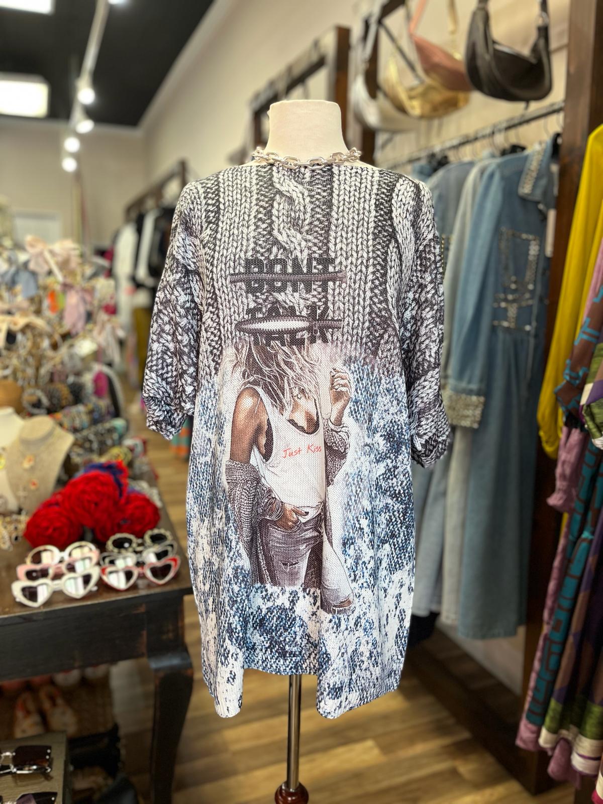 "DON'T TALK" COTTON SWEATER