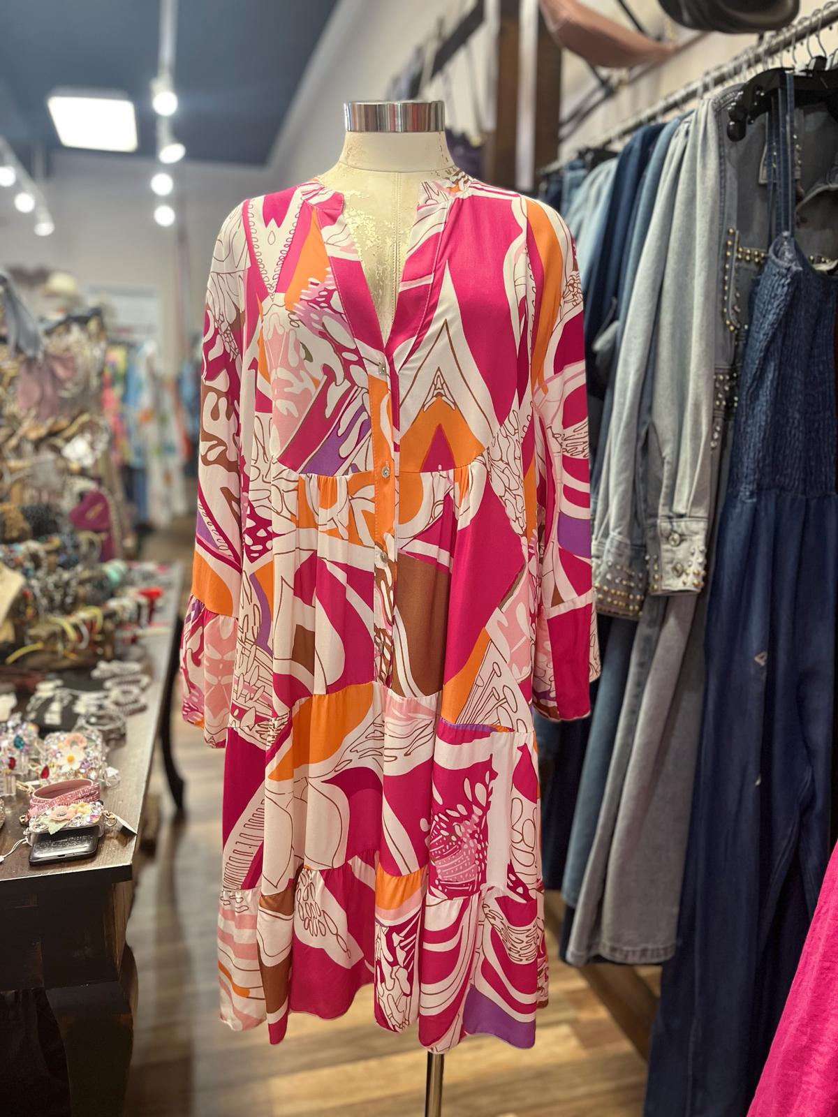 MULTI COLOR PATTERN DRESS