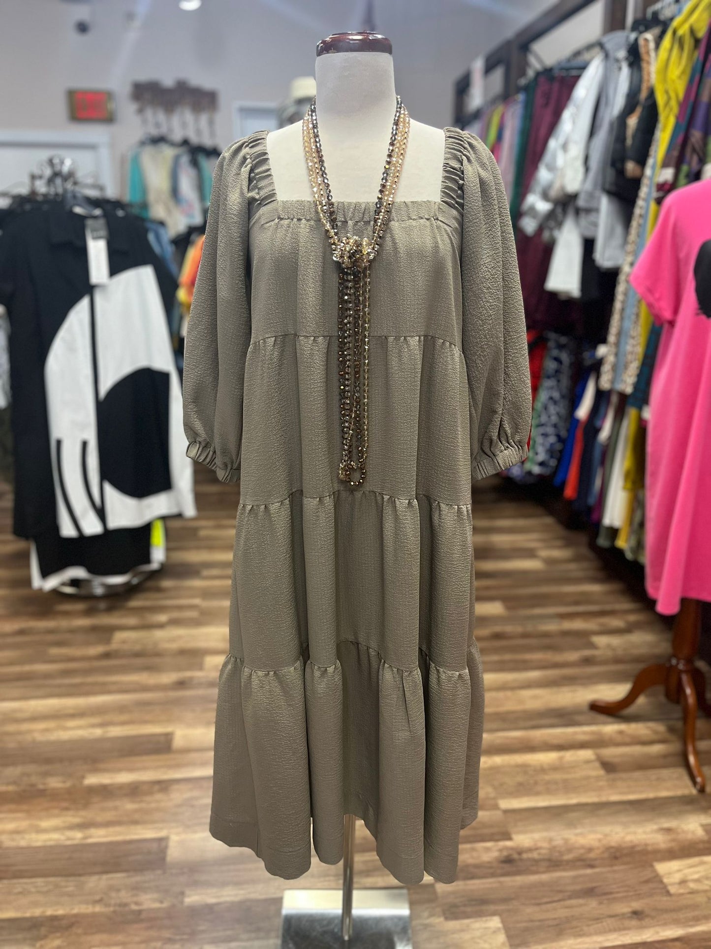 LONG POLYESTER DRESS
