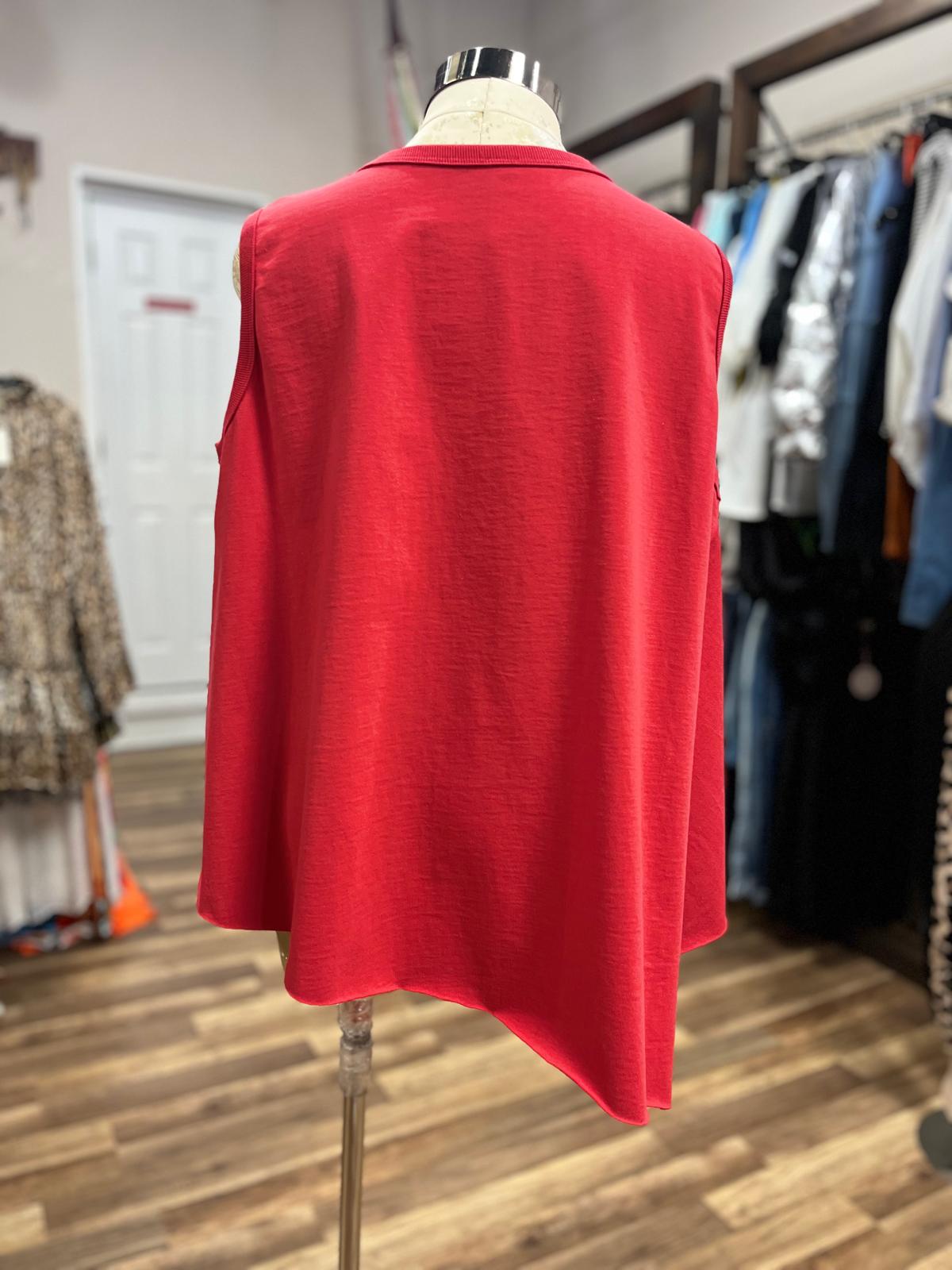 BLOUSE SLEEVLESS RED