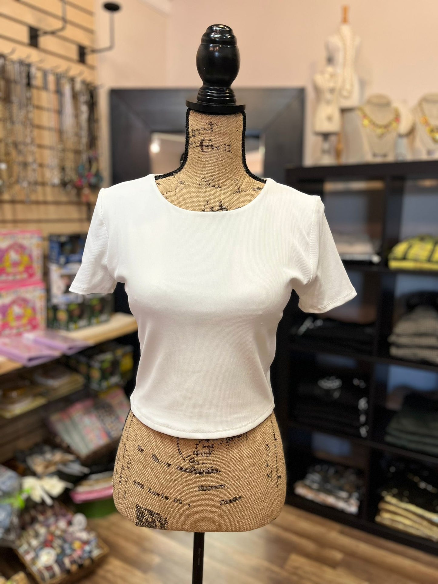 SHORT SLEEVE CROP TOP