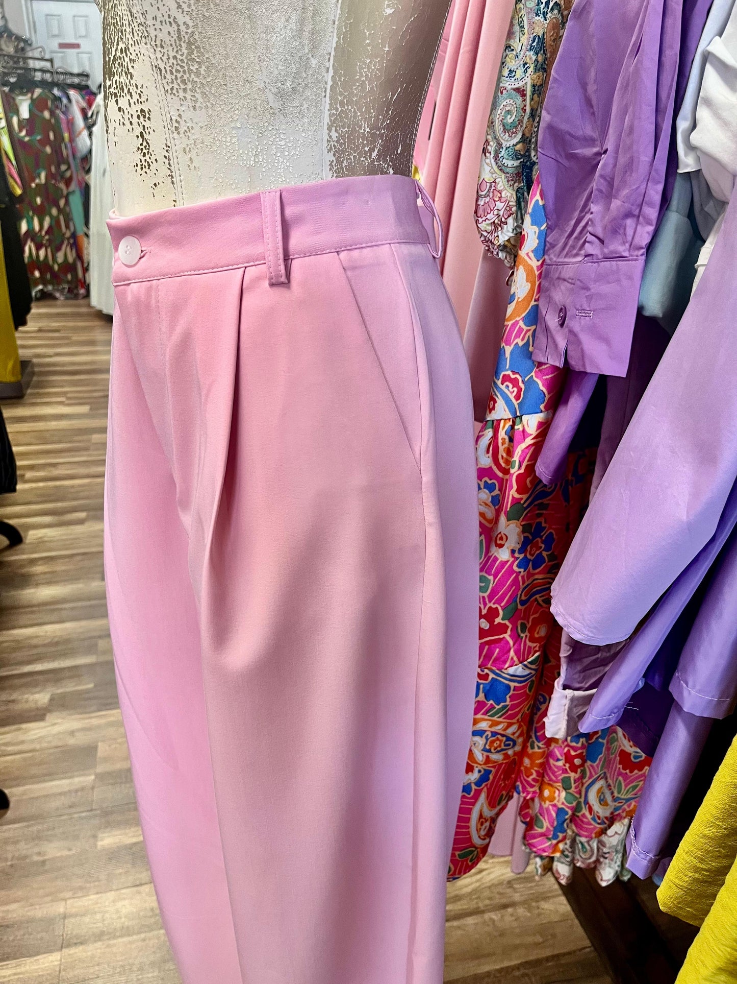 Pink Pleated Pants