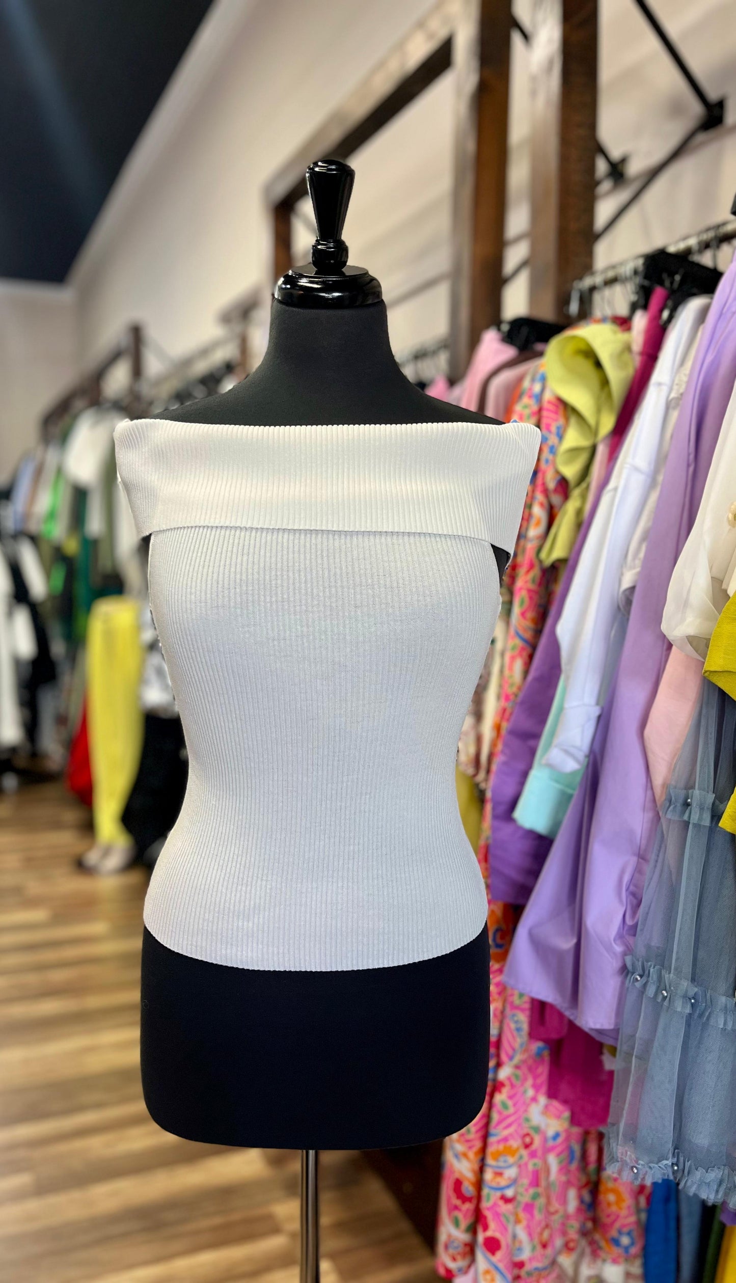 Off The Shoulder Fold Over Sweater Knit Top