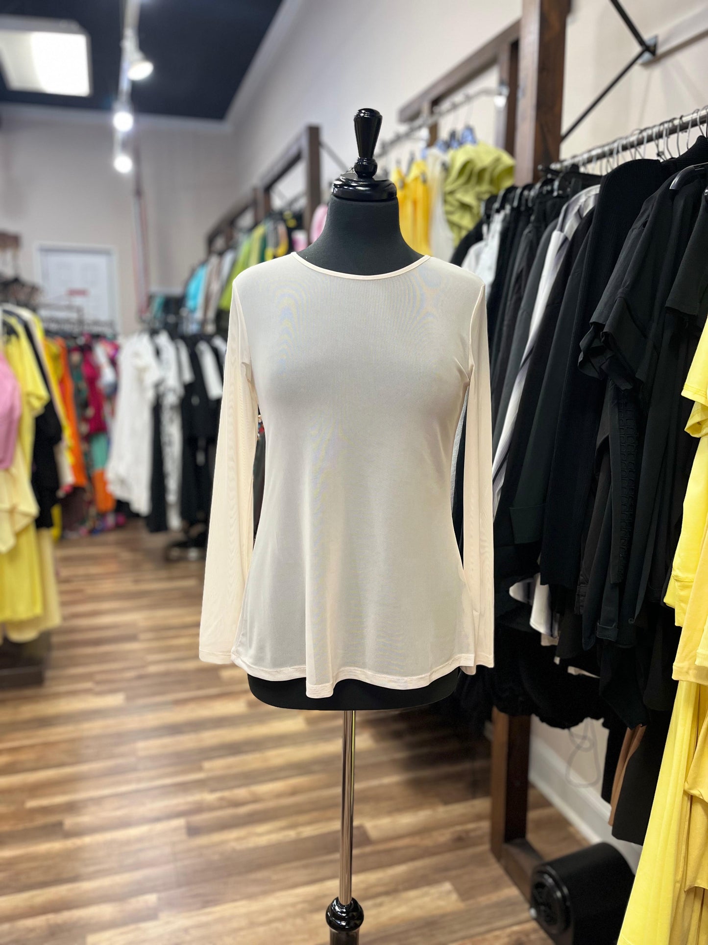 Long Sleeved Mesh Top