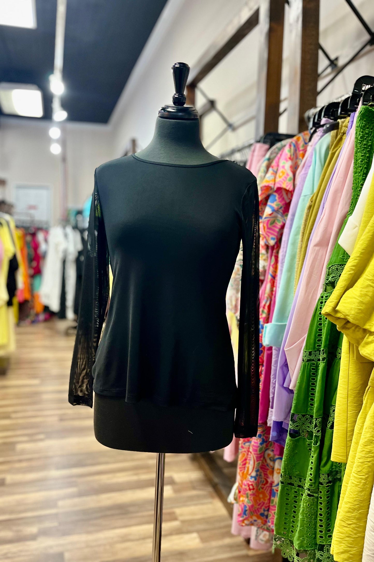 Long Sleeved Mesh Top