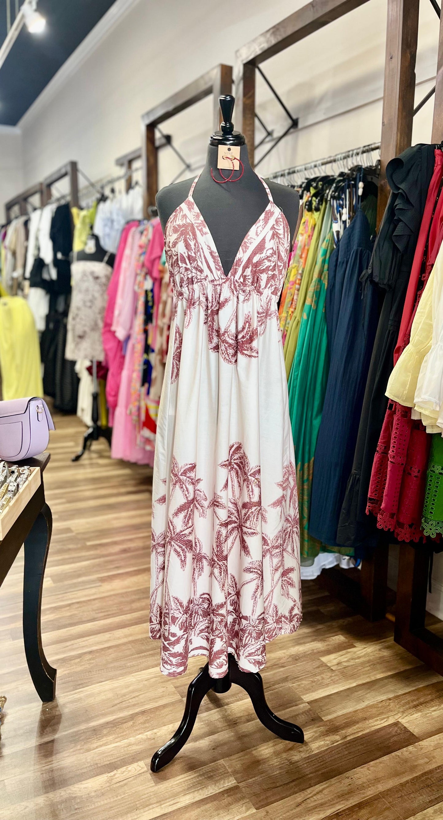Tropical Print Maxi Dress