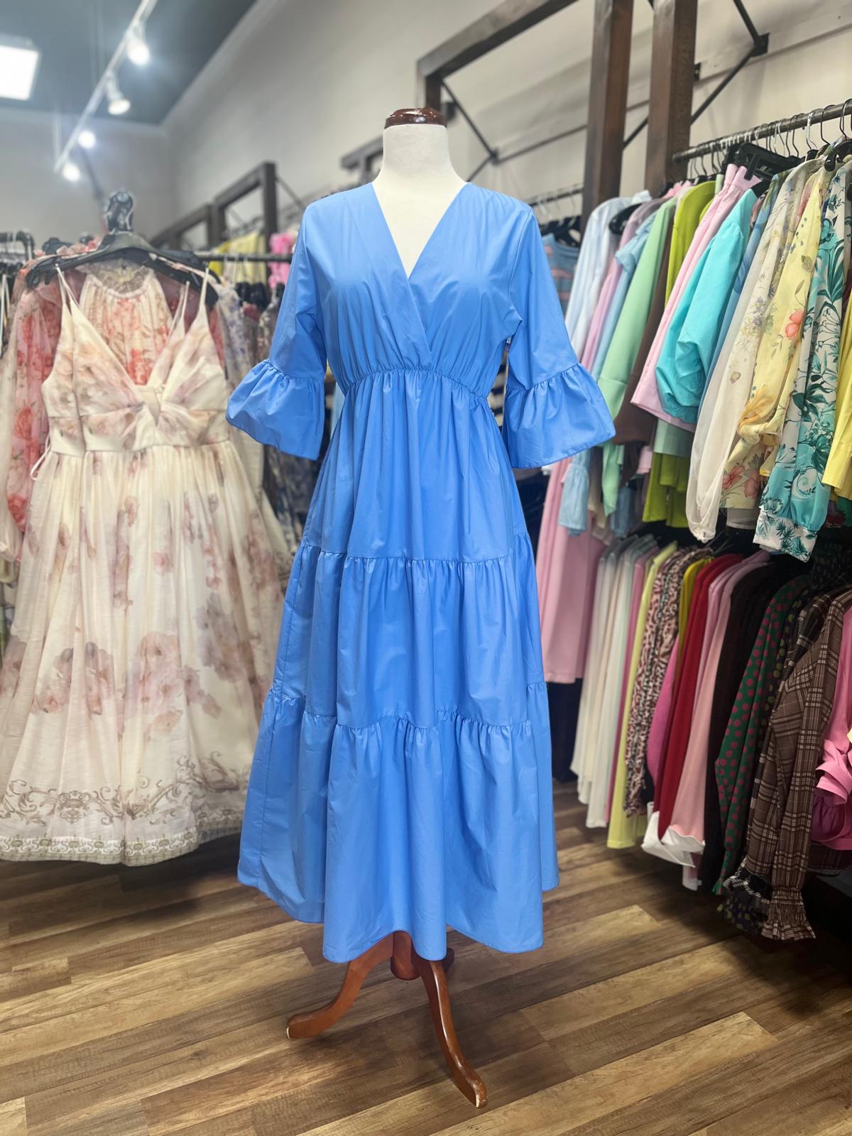 V- Neck Midi Dress