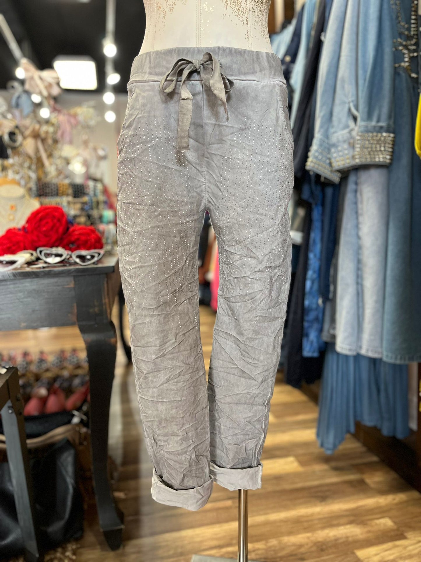 RHINESTONED PANTS