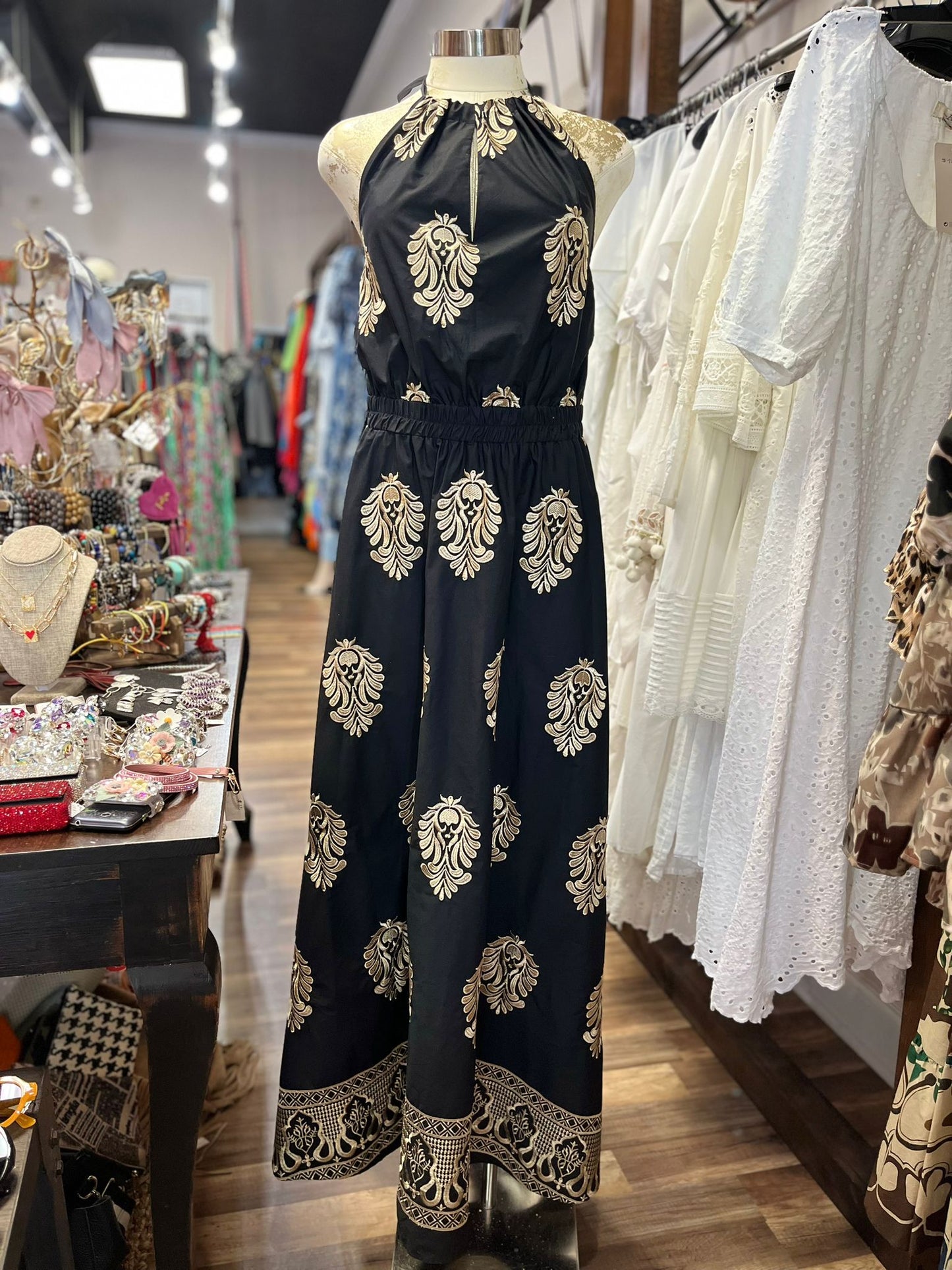 BLACK AND GOLD DRESS