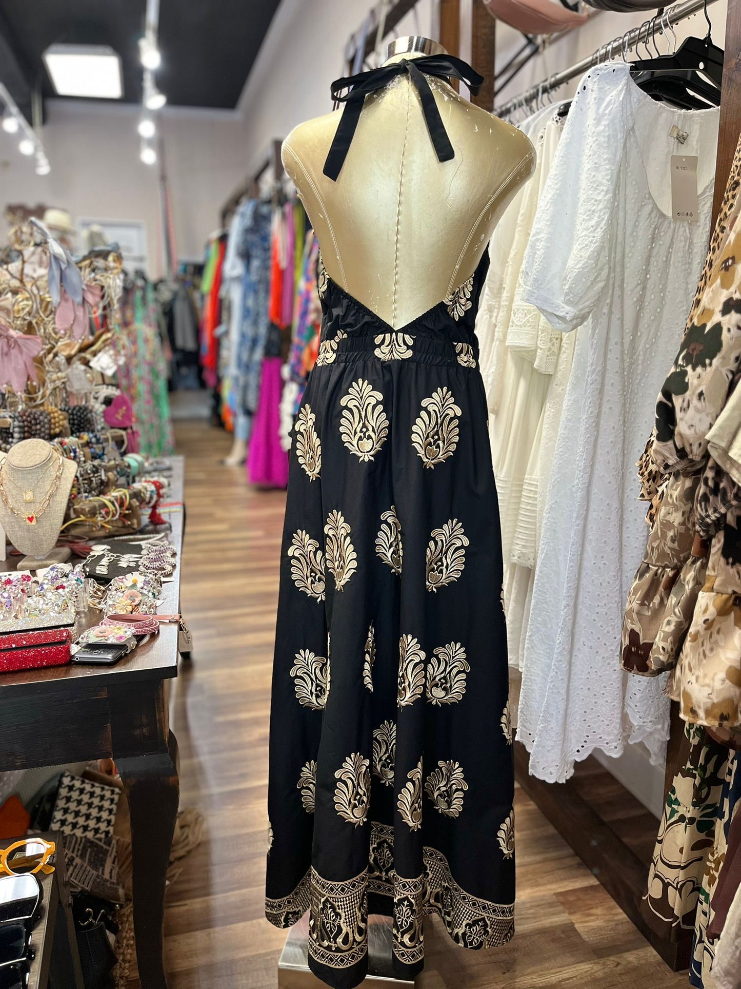 BLACK AND GOLD DRESS