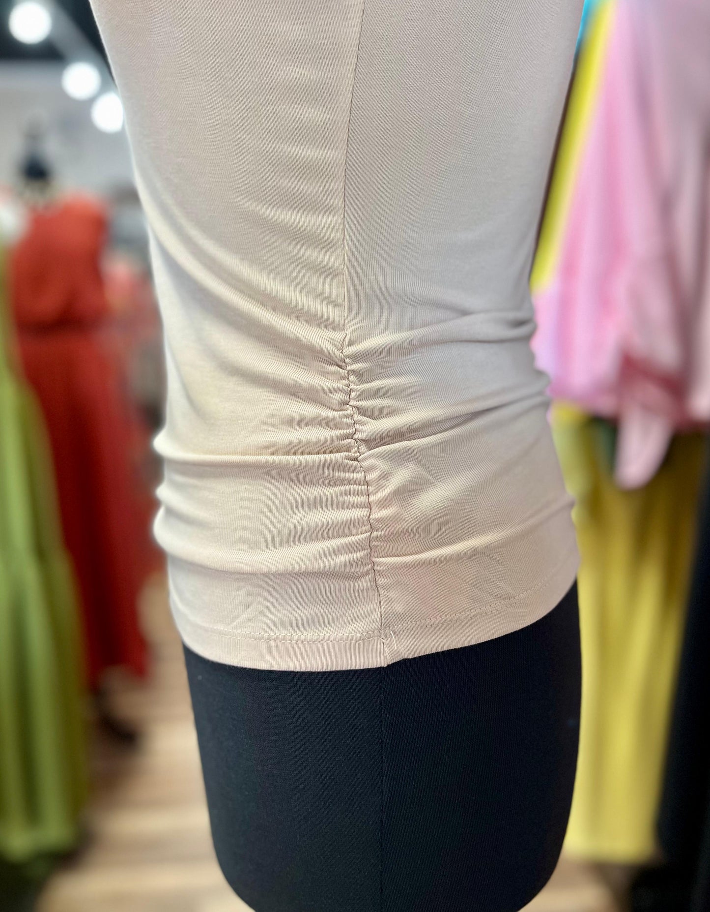 T-shirt with white sleeves and Cuffs