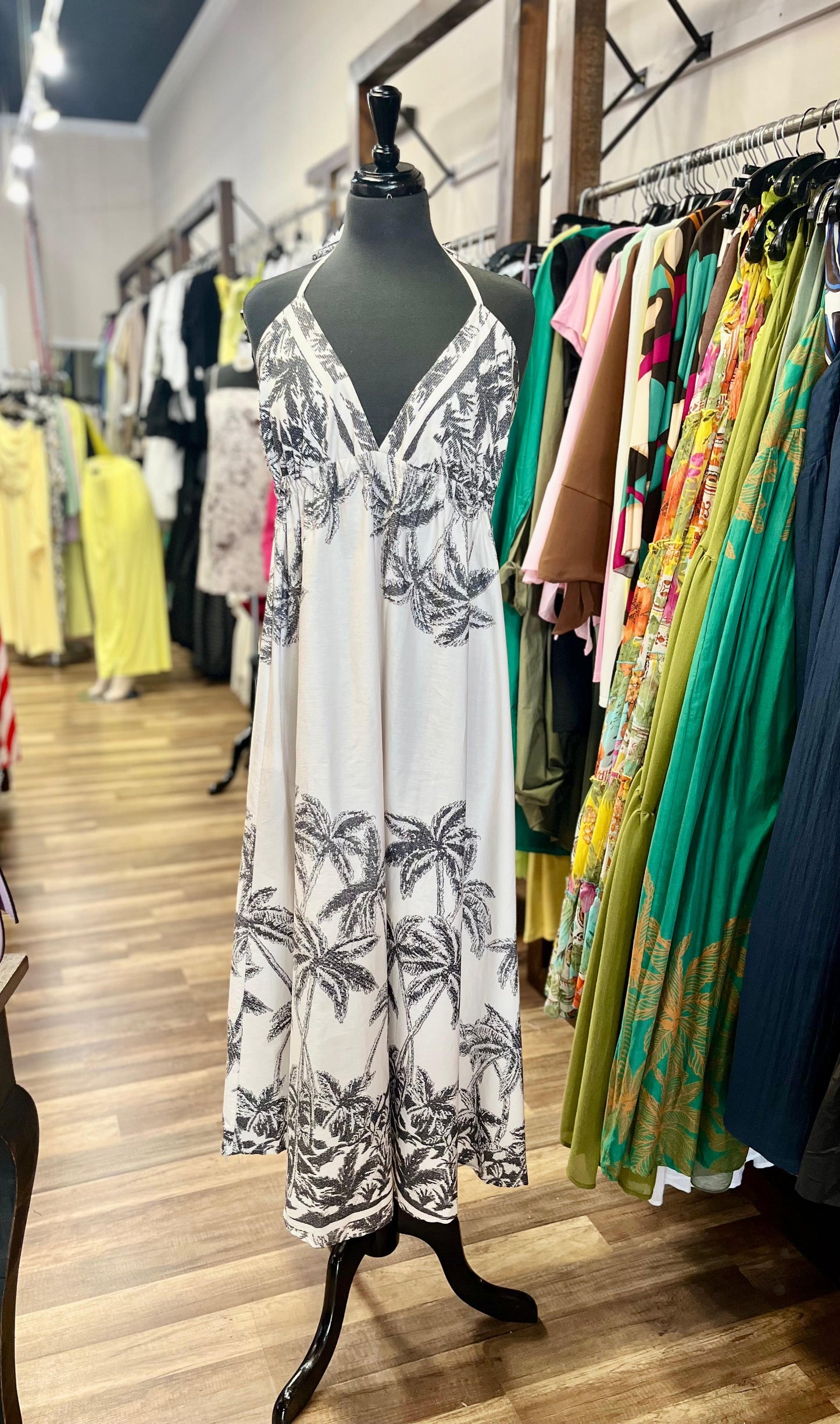 Tropical Print Maxi Dress