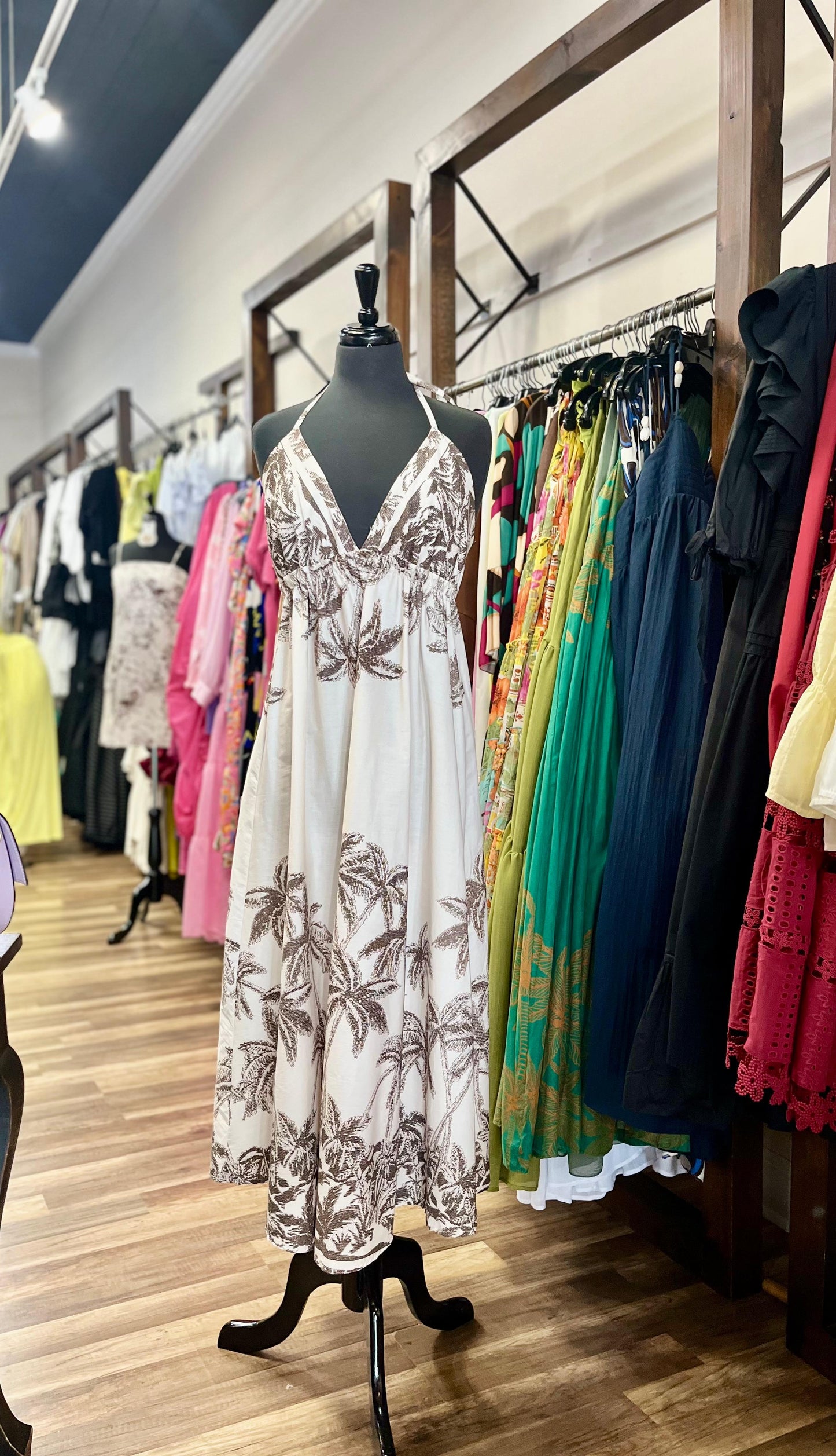 Tropical Print Maxi Dress