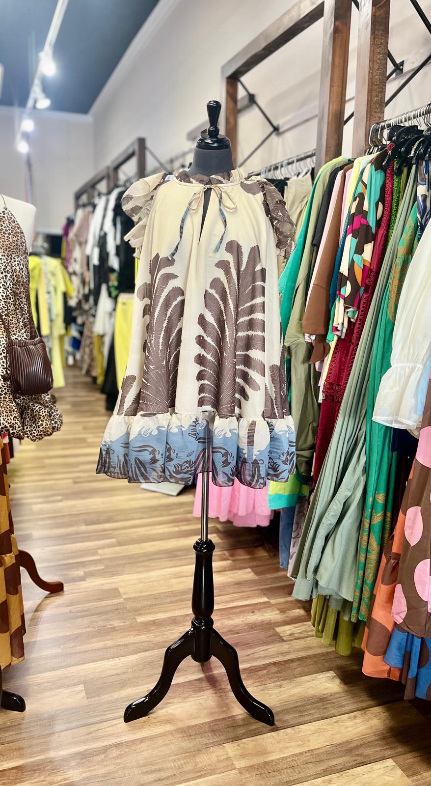 Boho Tropical print A-Line Dress