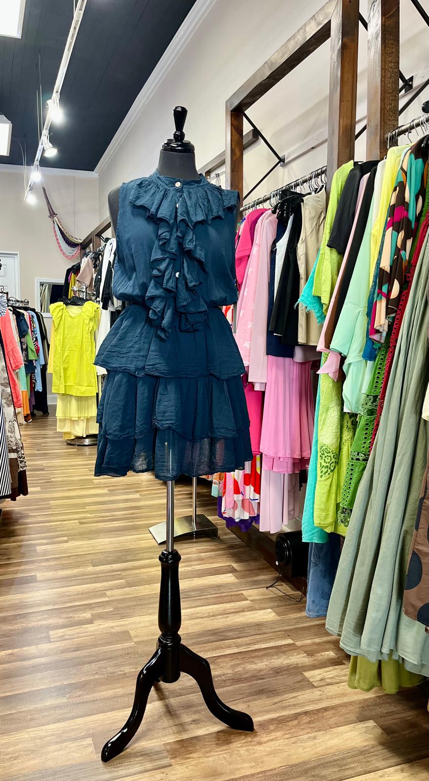 Sleeves Tiered Ruffle Mini Dress