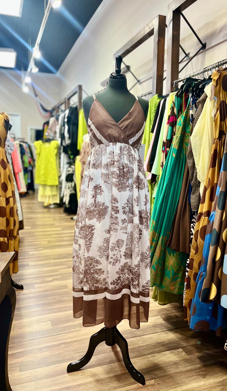 V-neck Empire Waist Maxi Dress