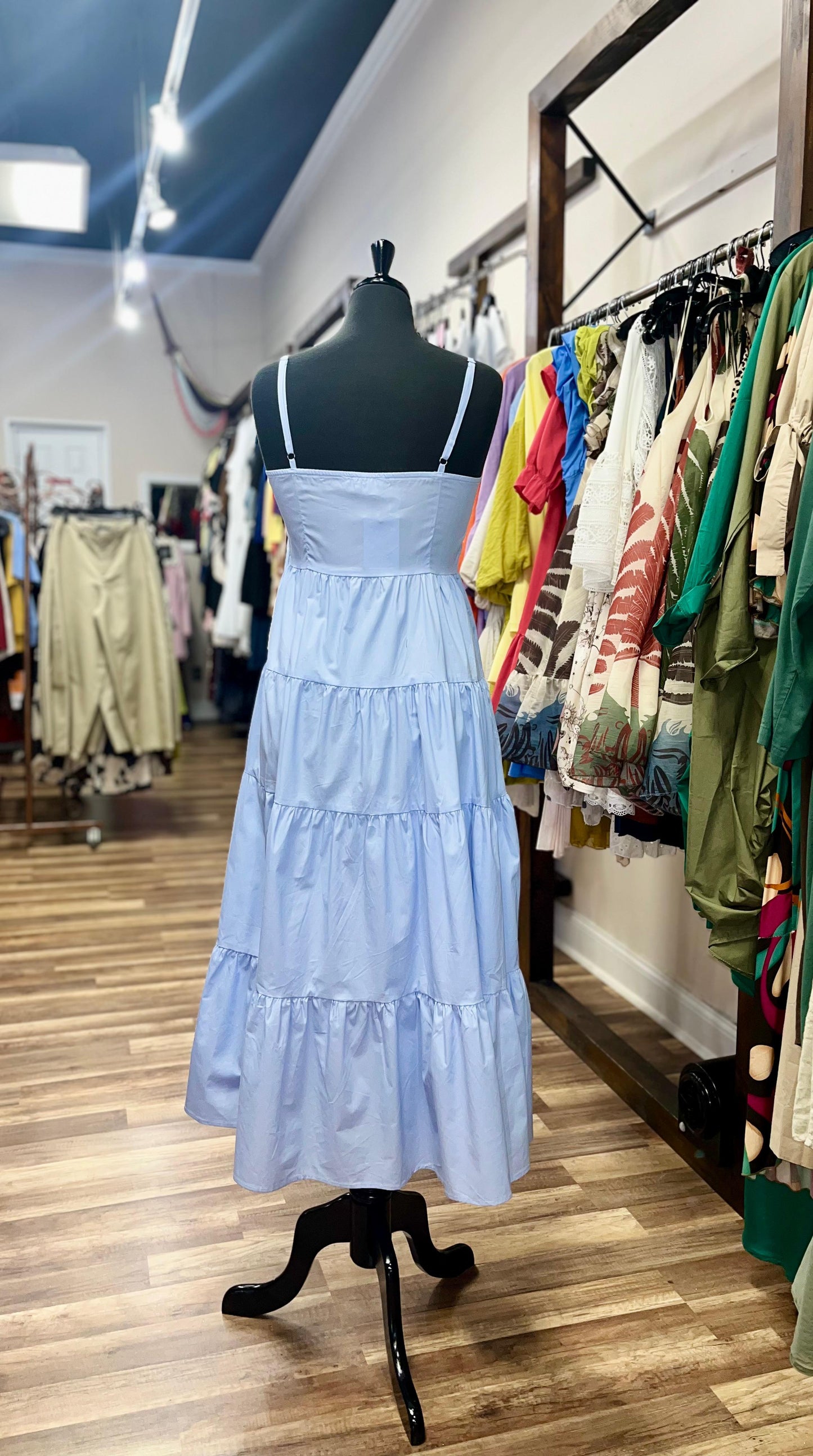 Tiered Spaghetti Strap Maxi Dress