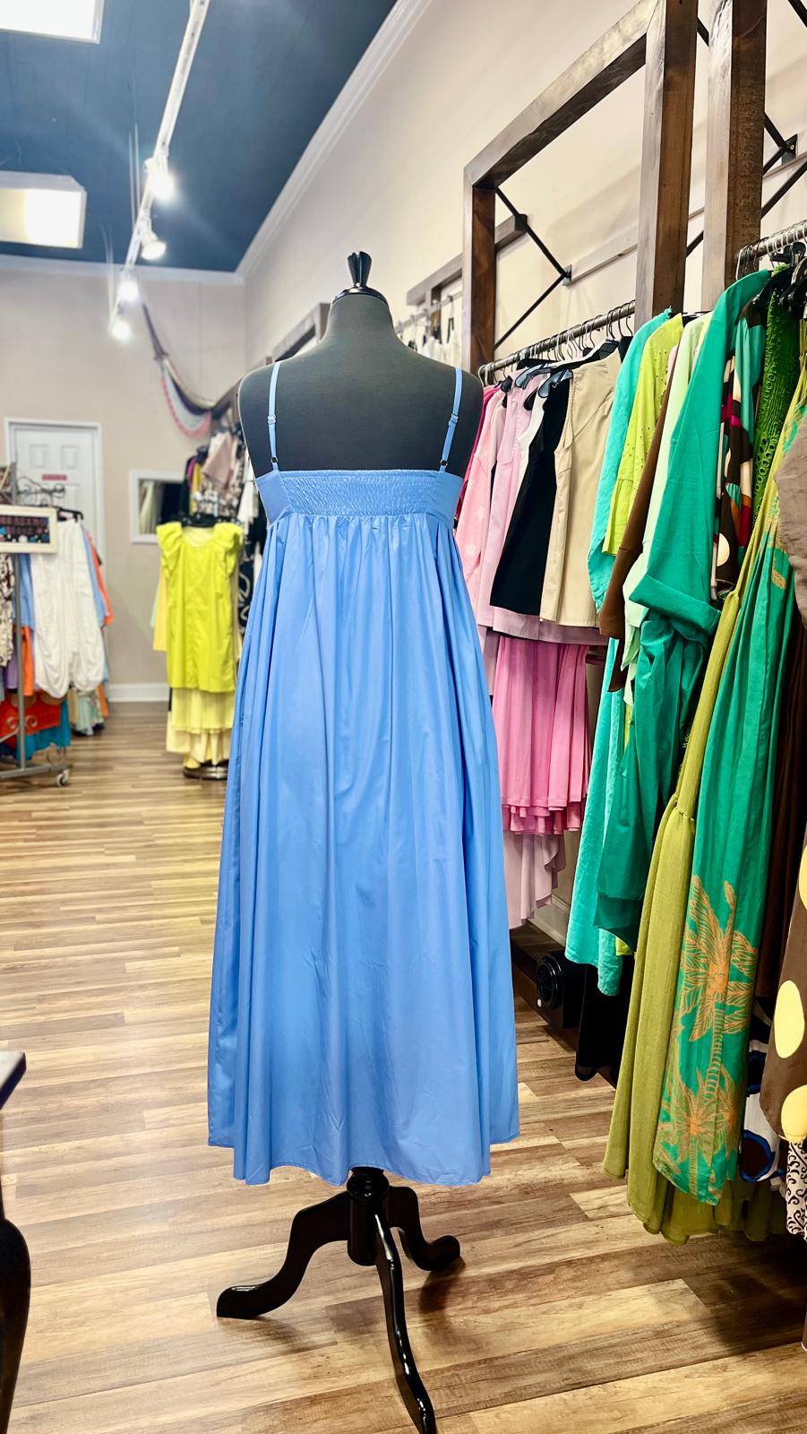 Spaghetti A-Line Maxi Dress