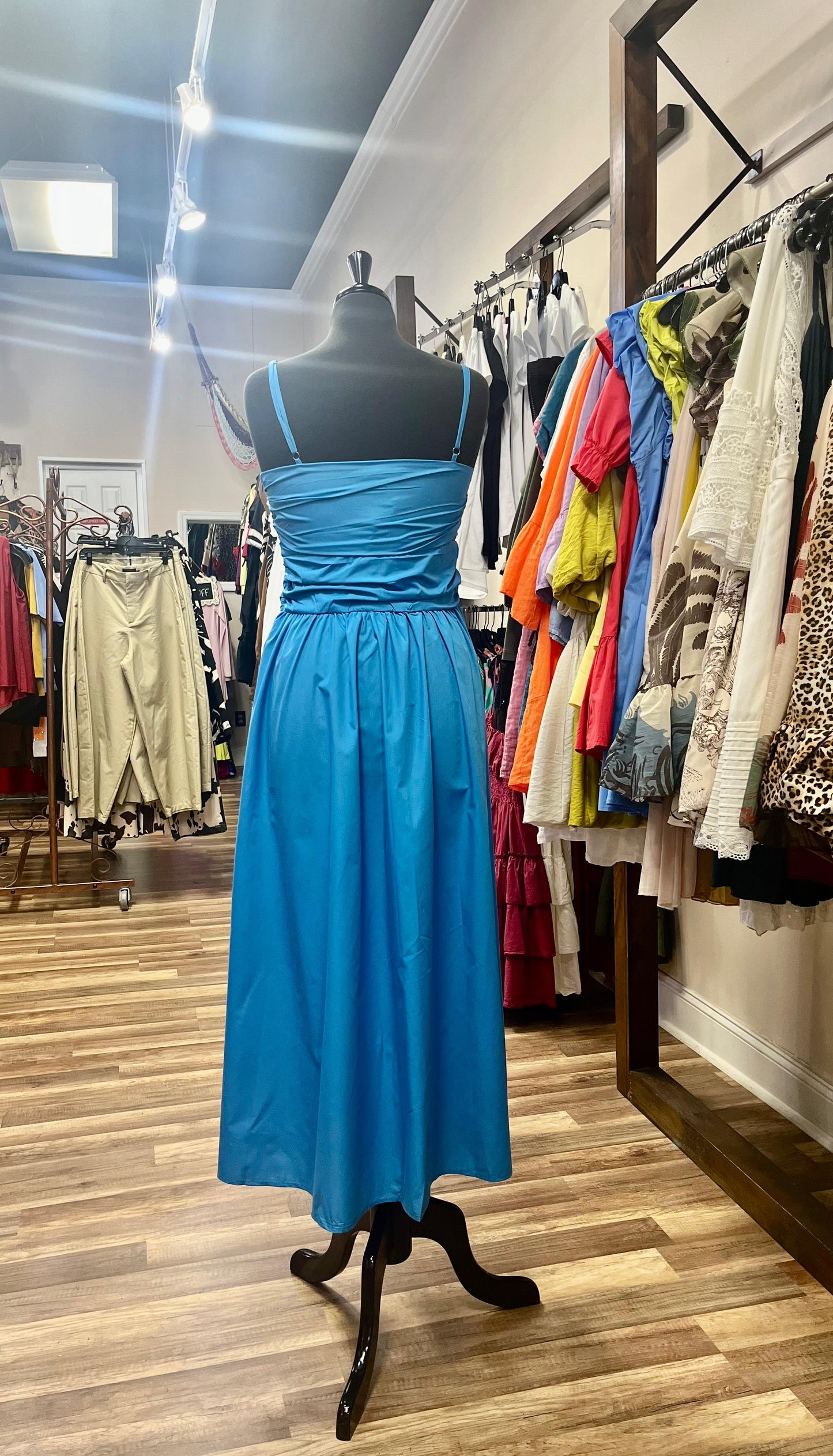 Ruched Bodice Midi Dress