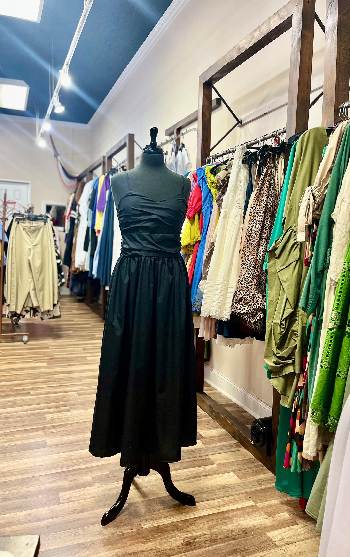 Ruched Bodice Midi Dress
