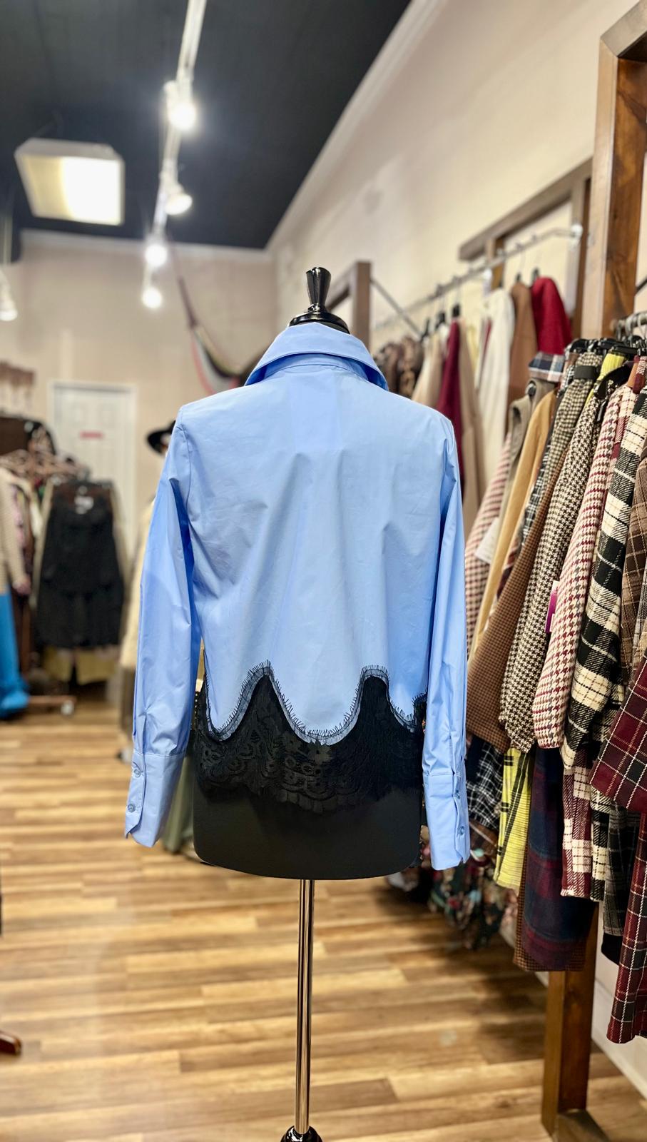 Shirt with Lace Hem Detail