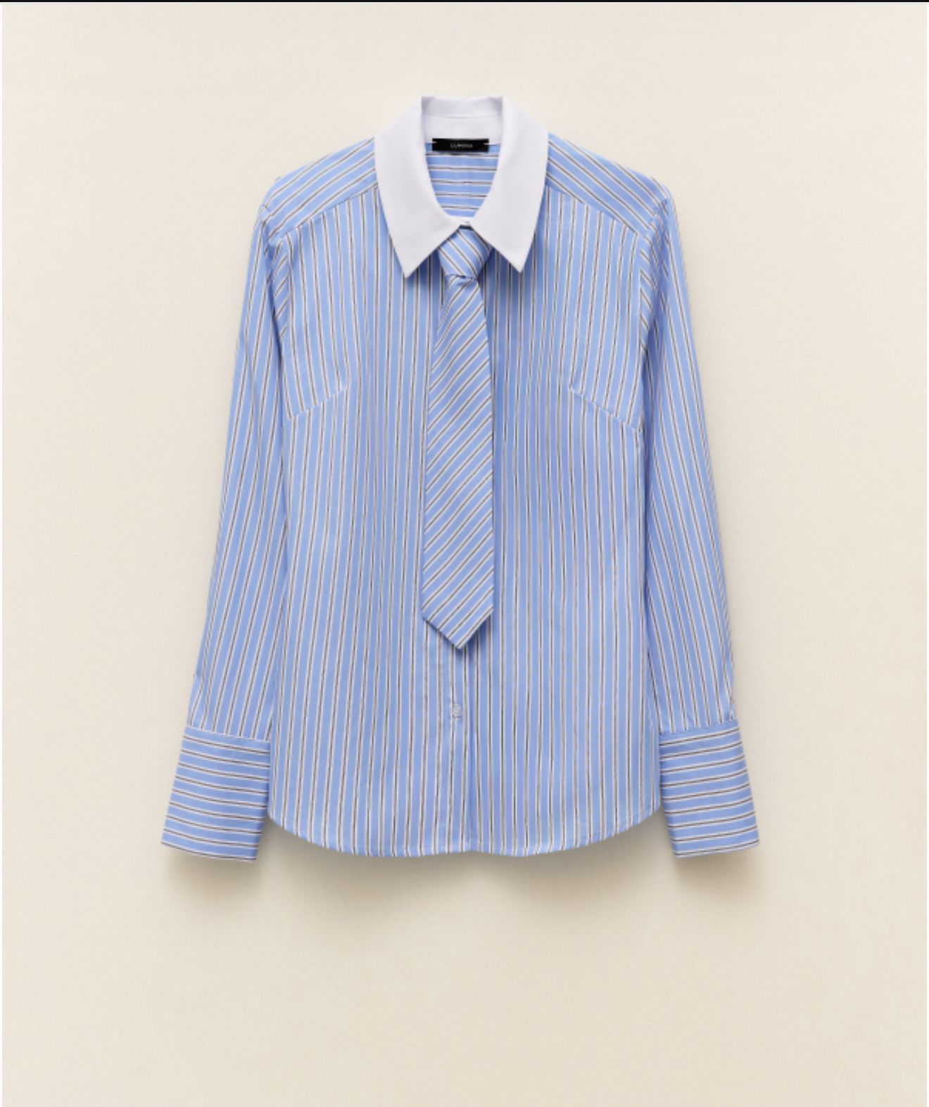 Striped Shirt With Tie