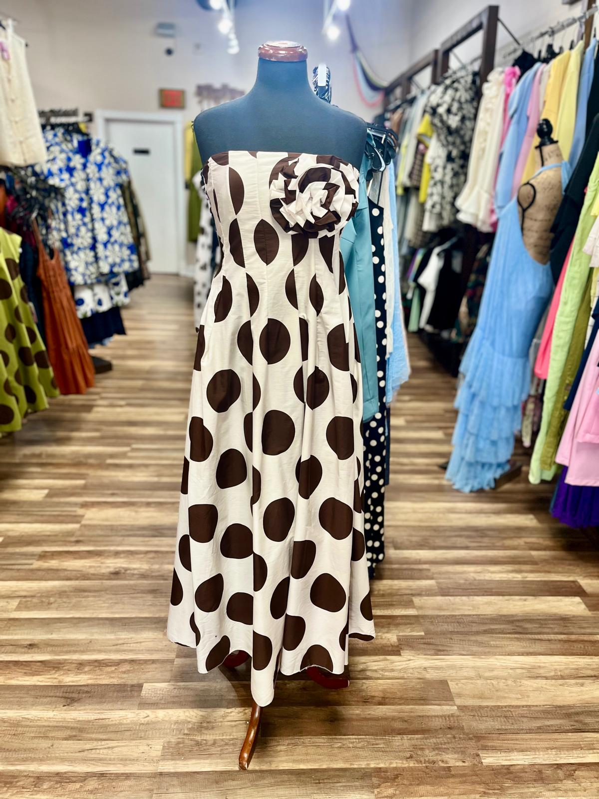 Strapless Polka Dot Dress