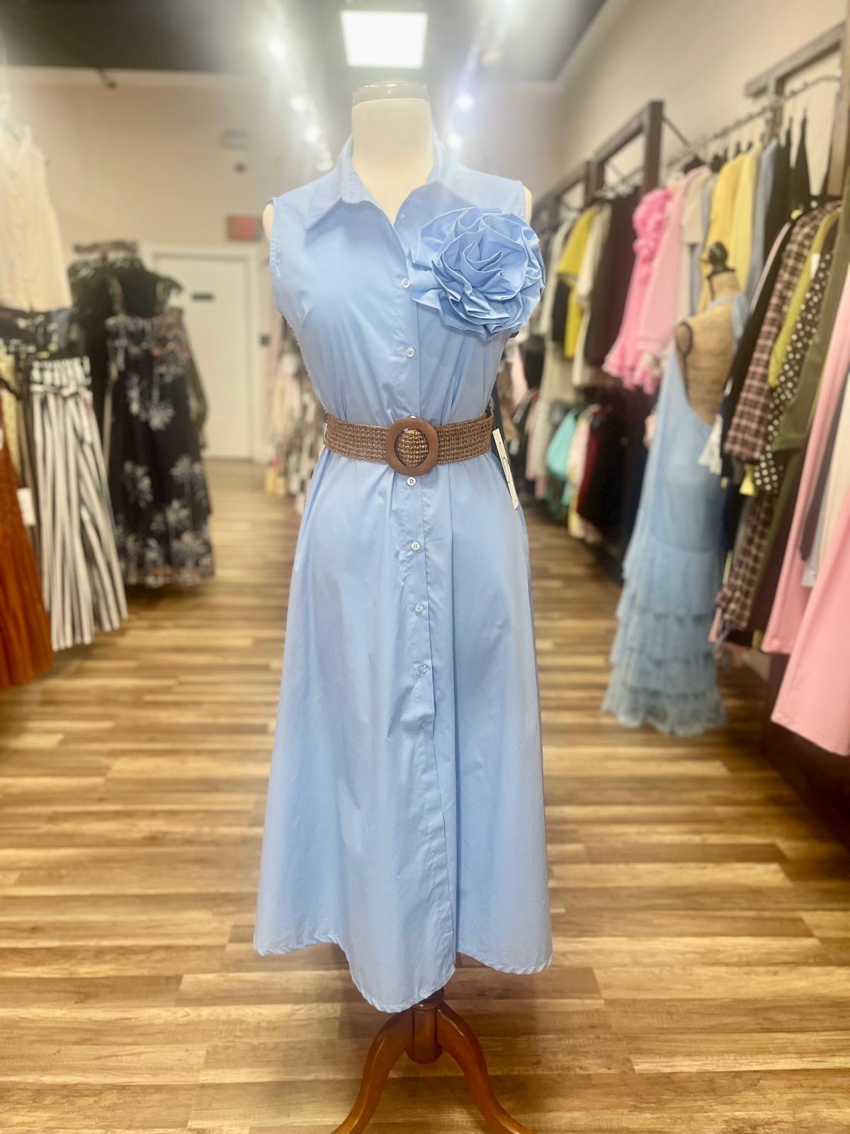 Sleeveless Shirt Dress