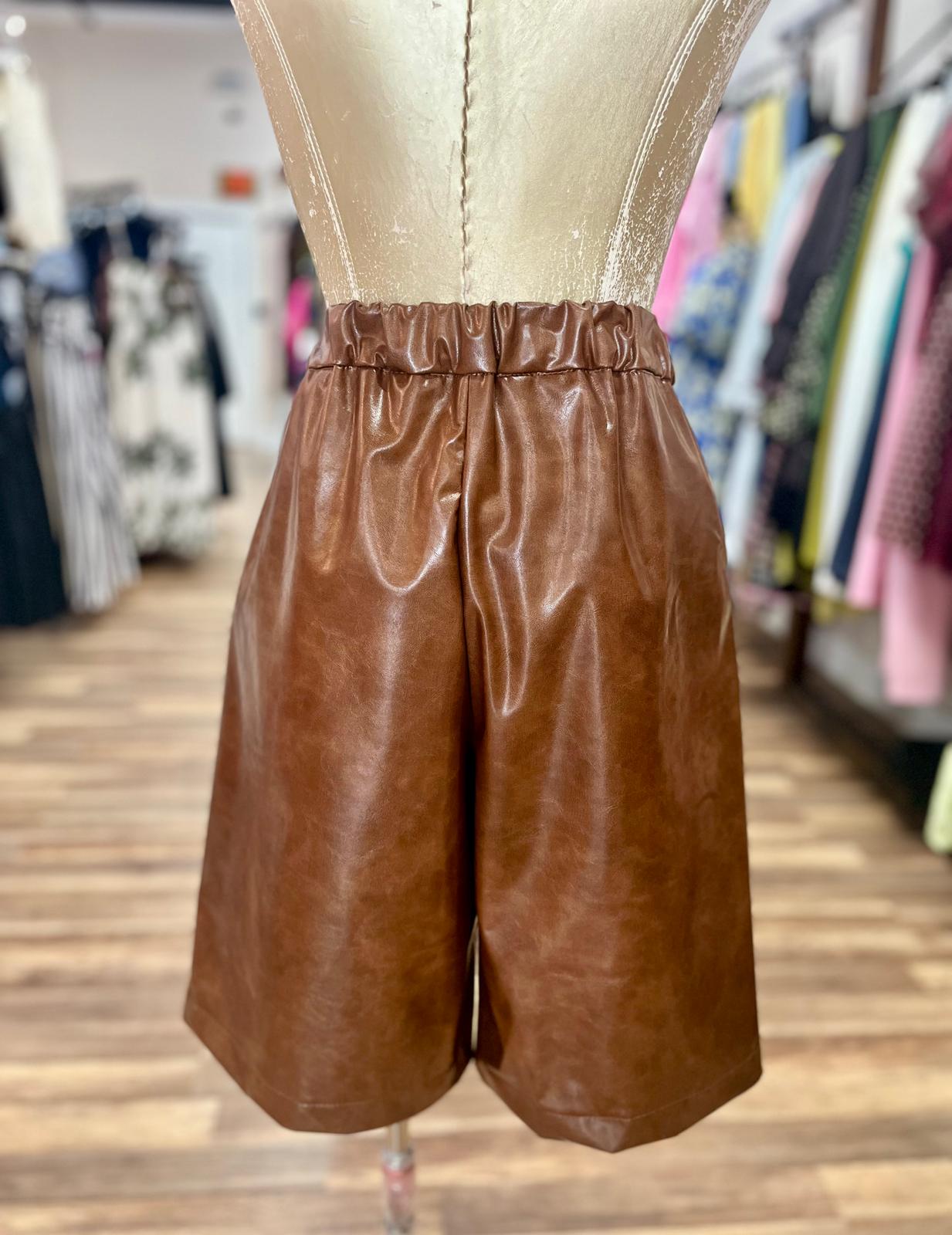 Faux Leather Bermuda Short