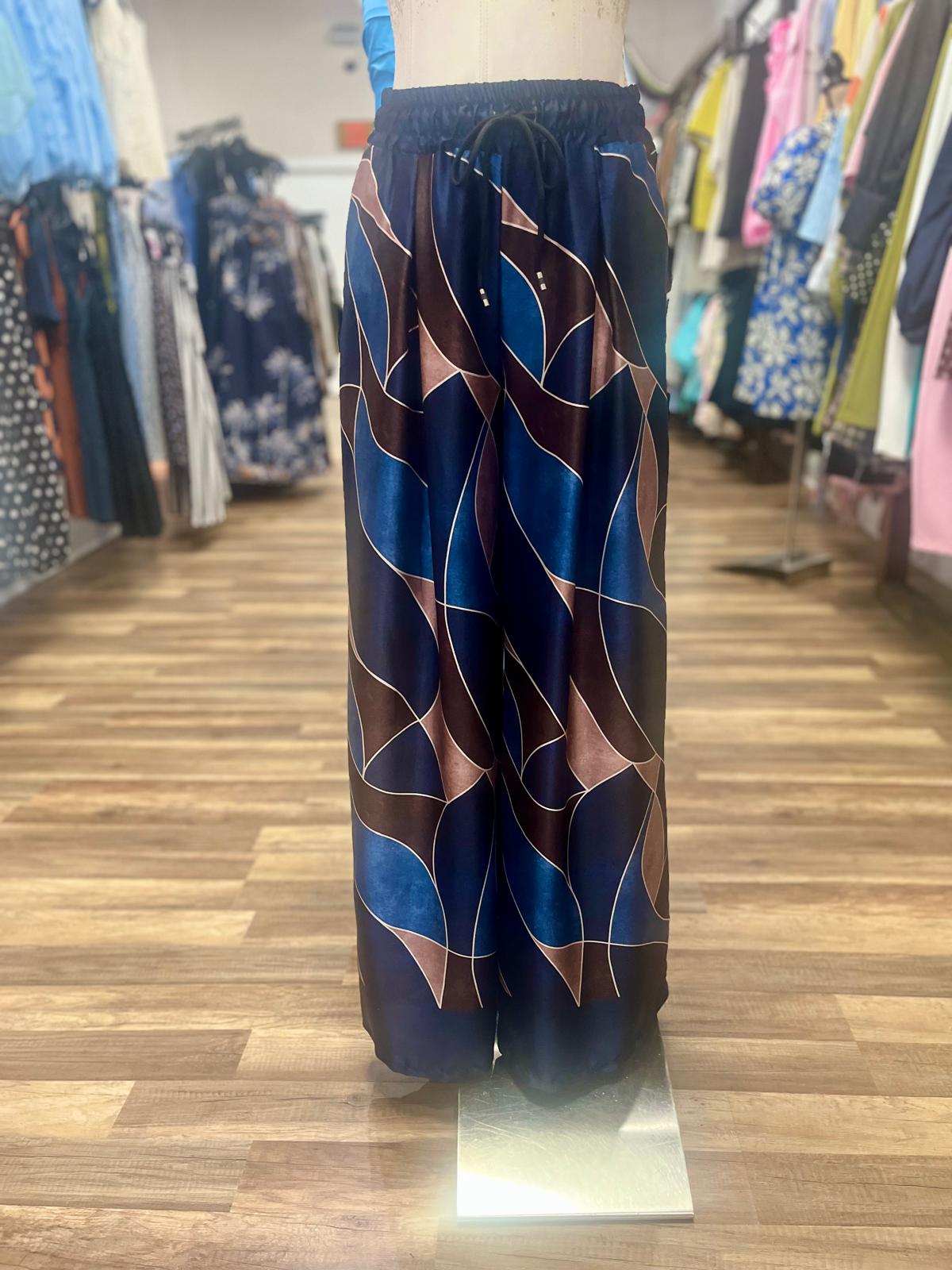 Abstract Print Satin Set