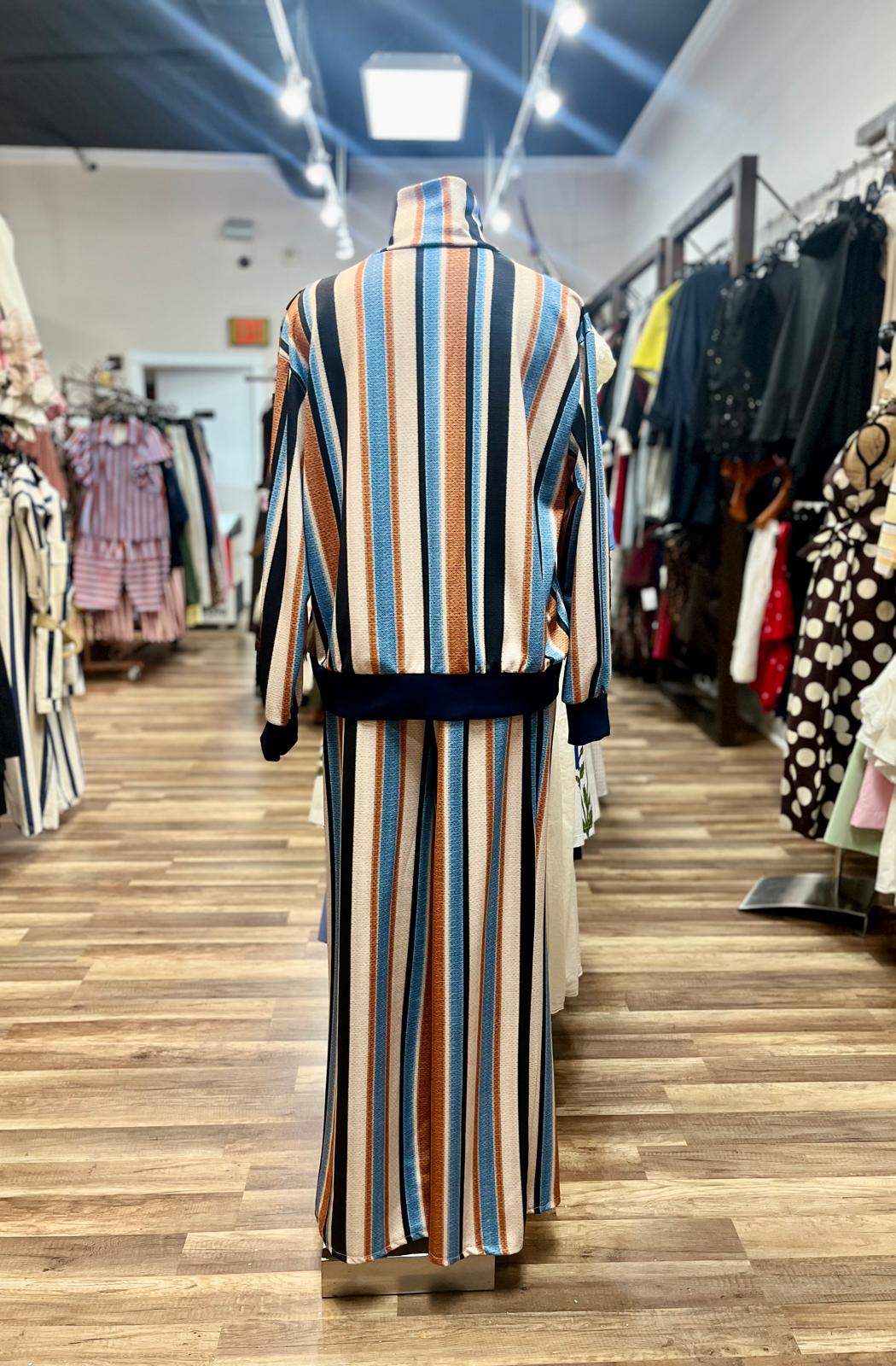 Striped Zip-Up Set