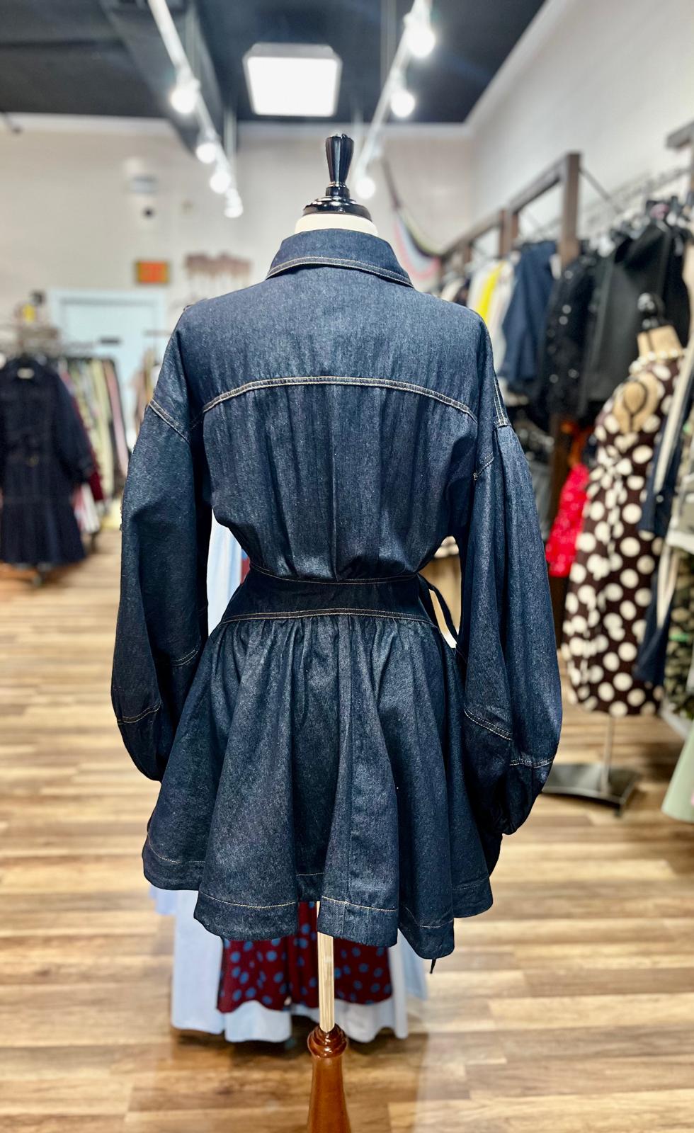 Denim Wrap Shirt Dresss