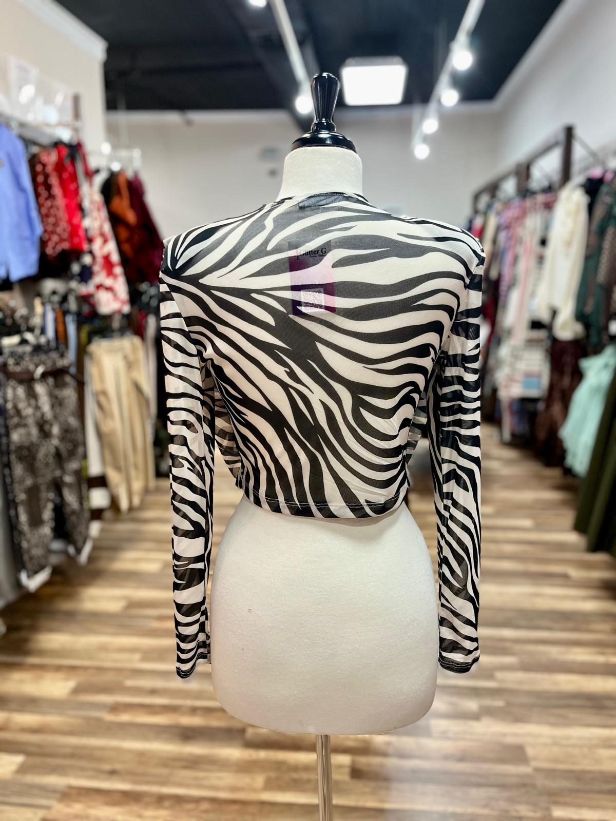 Zebra Print Draped Top