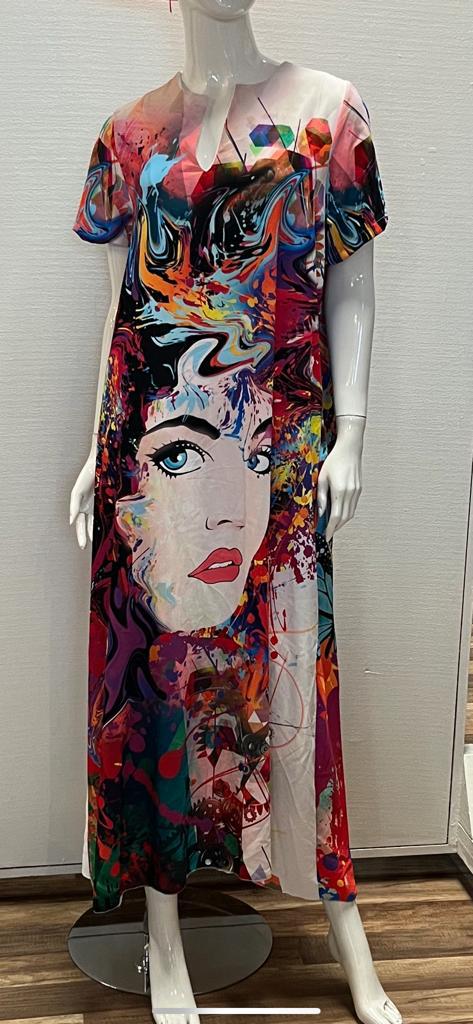BEAUTIFUL LONG PRINTED DRESS