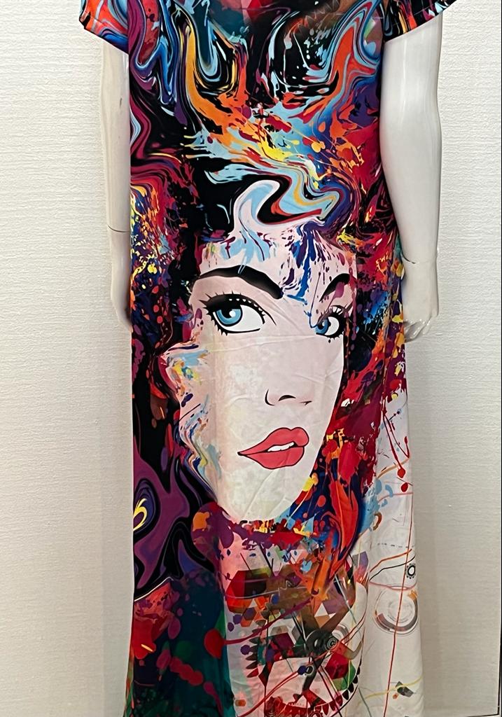 BEAUTIFUL LONG PRINTED DRESS