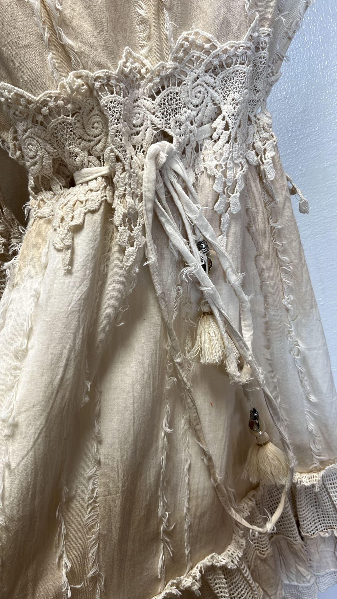 WHITE GOLDEN BOHO DRESS