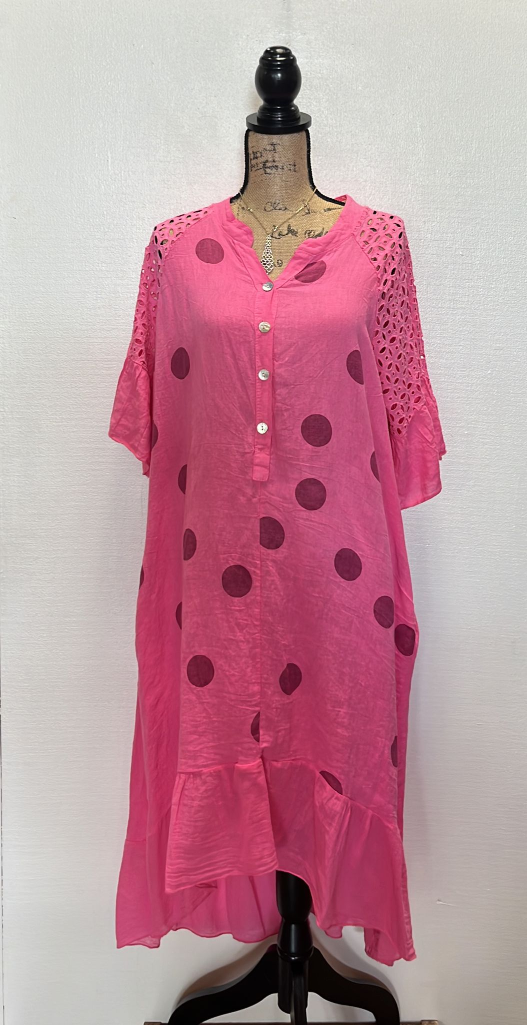 PINK CIRCULAR PATTERN DRESS